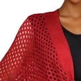 thumbnail image 5 of BLTIBY Womens Hollow Out Cover Up Short Knit Cardigan Shawl Wrap Front Batwing Sleeve Sun Protection Cover ups Red Free Size, 5 of 5