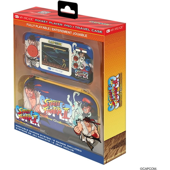 My Arcade - Super Street Fighter II Pocket Player Pro Portable Handheld Gaming System With Travel Case