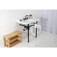 thumbnail image 3 of Kingston Brass LMS36M8SQ0ST Dreyden 36" Carrara Marble Console Sink with Stainless Steel Legs (8-Inch, 3-Hole), Carrara Marble White/Matte Black, 3 of 7