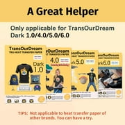 TransOurDream Tru-Heat Transfer Mate for Dark T Shirts Transfer Paper (10 Sheets, 8.5x11) Clear Iron on Transfer Tape for Printable HTV Vinyl (TAPD-10)