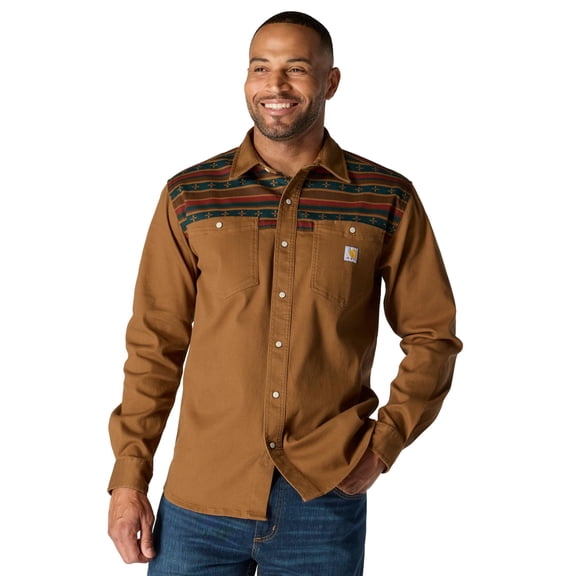 Carhartt Men's Montana Rugged Flex Relaxed Fit Corduroy Long-Sleeve Shirt, Carhartt Brown, XX-Large Tall