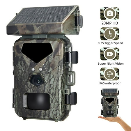 Solar Powered Rechargeable For night vision Trail Camera 20MP Hunting Camera