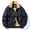 Blue Fleece Lined Bomber Jacket for Men, variant on Mens Fleece Lined Bomber Jacket Thicken Design Casual Workout Drop Shoulder Clothes Fashion 2025 Trendy Classic Solid Coat Turndown Collar Jacket Blue XXXXXL