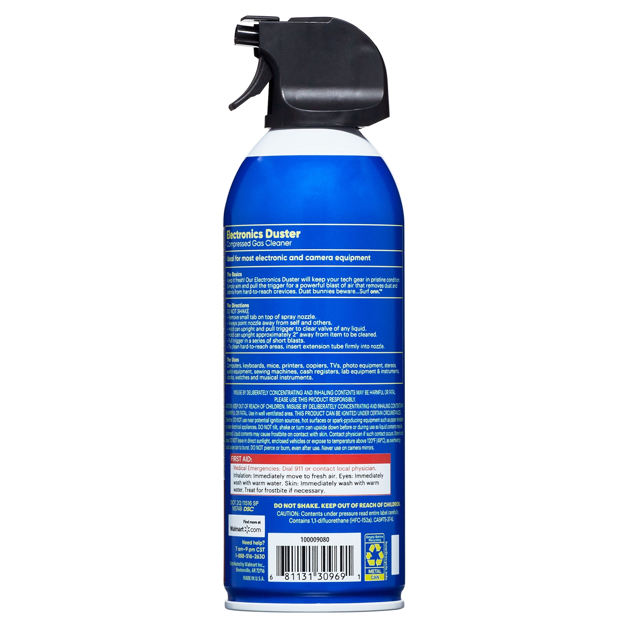 Onn. Electronics Duster Compressed Gas Cleaner, 10 oz, 2-Pack
