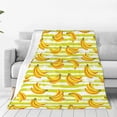 thumbnail image 4 of Salouo Bananas On A Striped Print Bed Blankets,Flannel Blanket Comfortable Air Conditioning Blanket Lightweight Blanket for Sofa Bed Travel & Couch -40"x30", 4 of 8