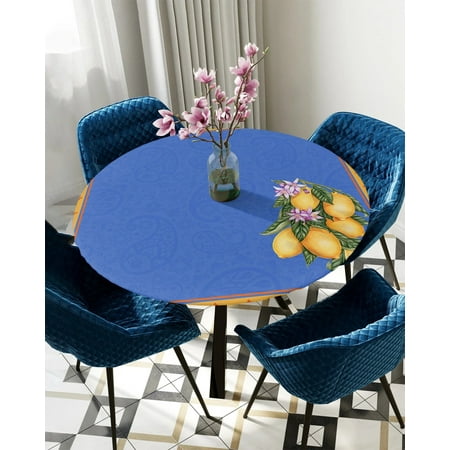 

Tablecloth Round Fitted Mandala Pattern Lemon Retro Elastic Edged Table Cover Protector Cloth Waterproof Polyester Rectangle 40 -44