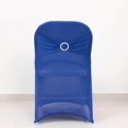 thumbnail image 2 of BalsaCircle Royal Blue Spandex Stretchable Folding Chair Cover Silver Rhinestone Buckled Sash Band Slipcovers Wedding, 2 of 8