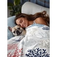 thumbnail image 3 of Blue Red Coastal Flat Sheets Only Twin XL Size, Soft Breathable Bed Top Sheets for Mattress, Nautical Summer Beach Coral Sea Turtle Luxury Bedding Flat Sheets for Home Hotel Bedroom Bed Protection, 3 of 9