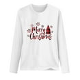thumbnail image 5 of Miluxas Christmas Tops for Women 2024 MERRY CHRISTMAS Tree Floral Print Casual Long Sleeve Round Neck Top T-shirt N-White 4(S), 5 of 7