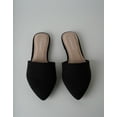 thumbnail image 5 of J. Adams Lennox Mules for Women - Black Vegan Leather Pointed Toe Slides, 5 of 6