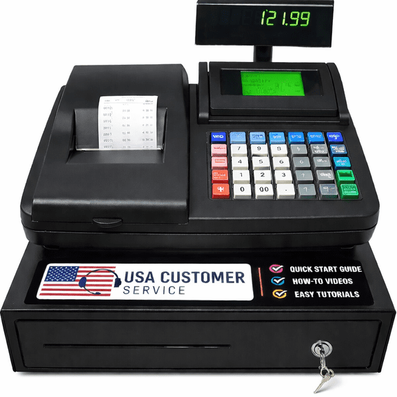 Two-Display Cash Register with 6800 Lookups, 58 mm Thermal Printing, Multiport