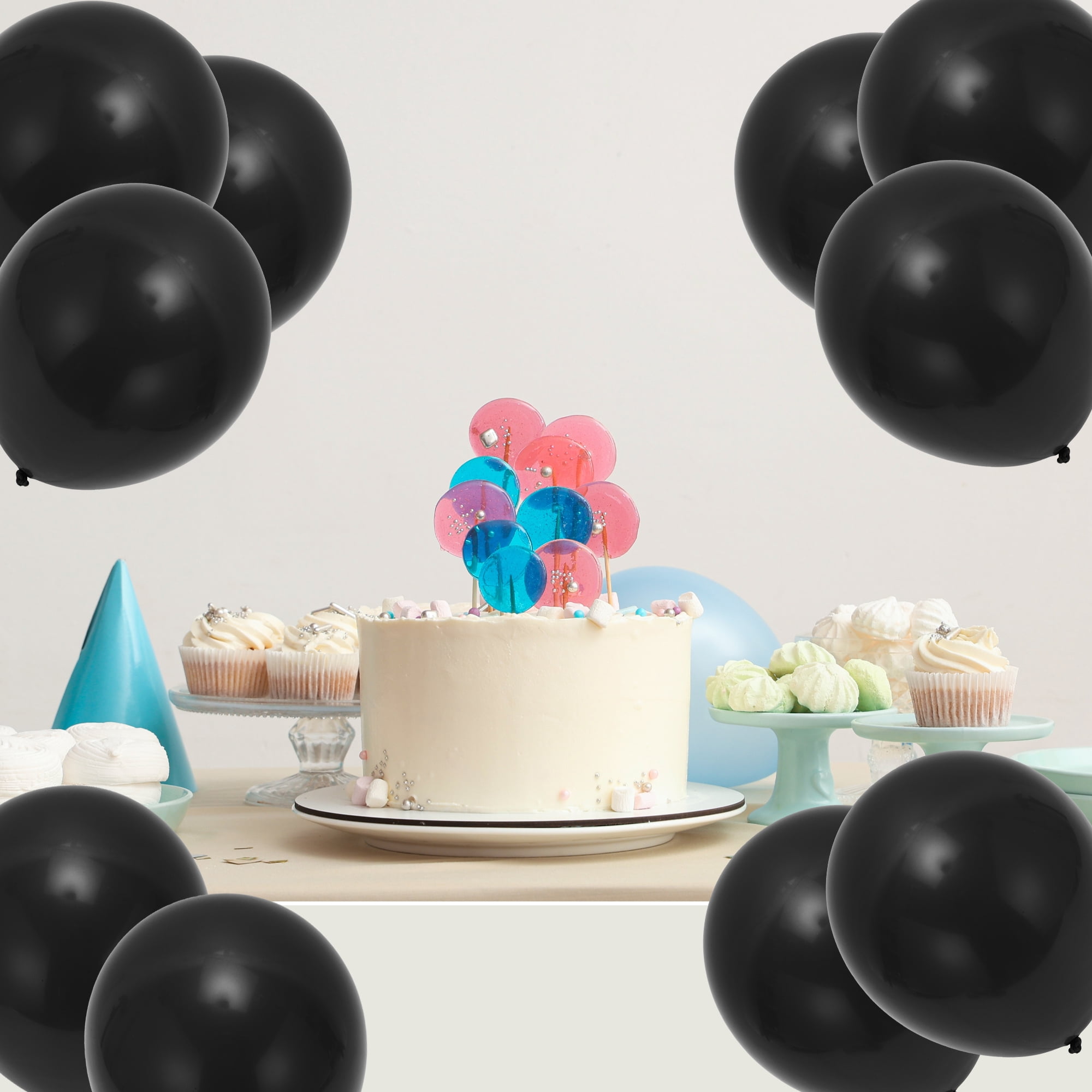Unique Bargains 20Pcs Latex Party 10inchch Helium Balloons Black