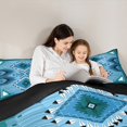 thumbnail image 6 of Homewish Tribal Aztec Adult Bedding Comforter Set, Blue Triangle Abstract Twin Comforter Sets, Western Hippie Bohemian Reversible Bedding Set, Ultra Soft Bedroom Decor, 2 Pieces, 6 of 9