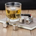 thumbnail image 3 of Stainless Steel Ice Cubes, Reusable Chilling Whiskey Stones Rocks with Tongs and Freezer Storage Tray for Whiskey Vodka Wine, Hexagon 4 pack, 3 of 6