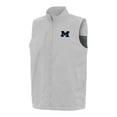 thumbnail image 2 of Men's Antigua  Heather Gray Michigan Wolverines Brisk Full-Zip Vest, 2 of 3