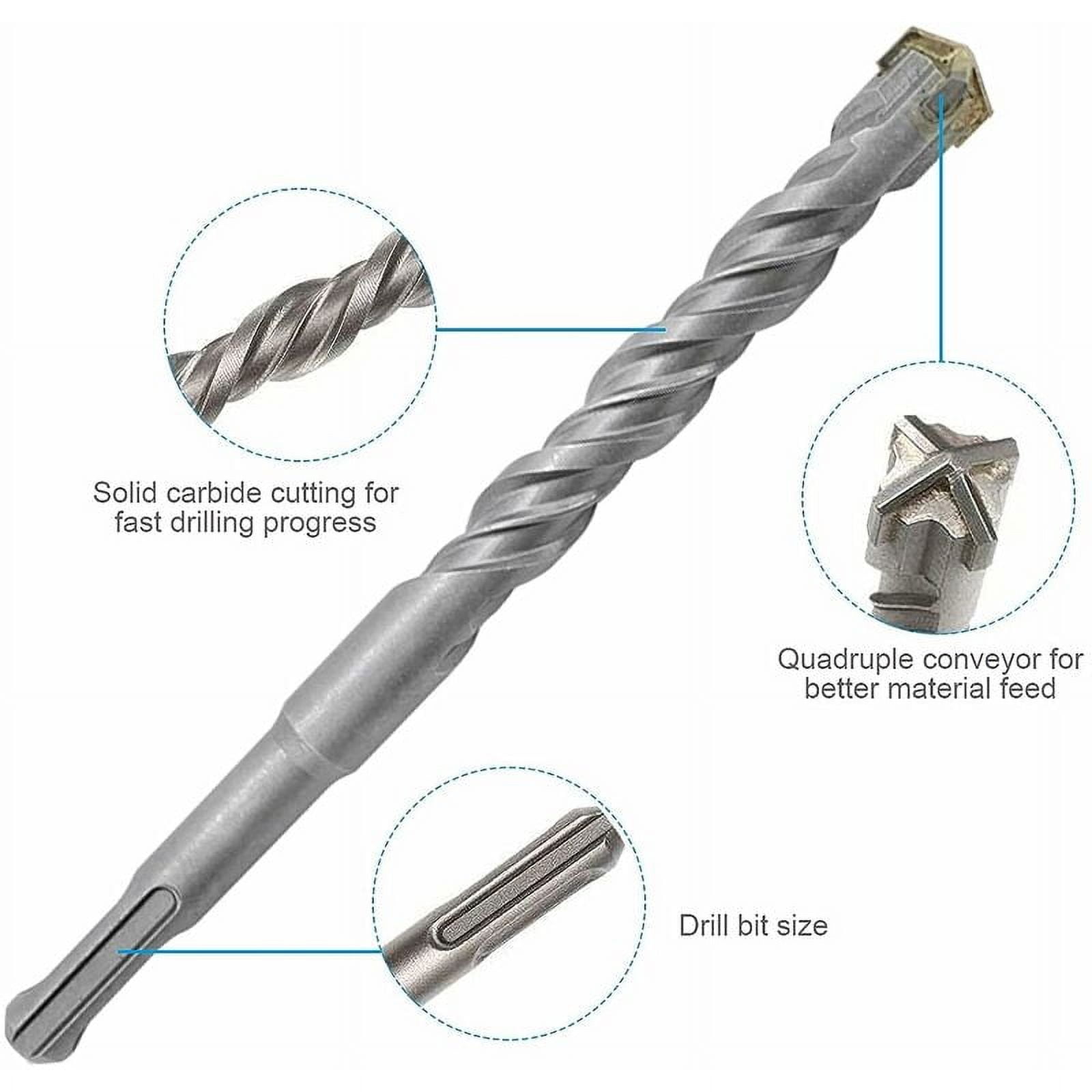 9 PCS SDS Plus Concrete Drill Bits Four-edge drill bits for concrete drilling-