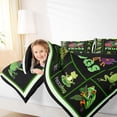 thumbnail image 4 of Homewish Green Frog 3 Pieces Queen Comforter Set for Boys Girls,Cartoon Animal Ultra Soft Bedding Sets,Flower Wildlife Bedding Comforter Set,Lightweight Room Decor,Reversible, 4 of 8