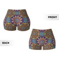 thumbnail image 5 of Fotbe Mandala Seamless Shorts, Womens Workout Shorts High Waist Stretch Booty Short for Gym/Yoga/Running/Biking-XX-Large, 5 of 9