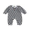 thumbnail image 1 of Combinaison d'Automne pour Bébés Garçons Filles Manches Longues Col Boutonné à Damier, 1 of 7