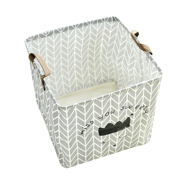 Cesta de almacenamiento Macarena de lino gris