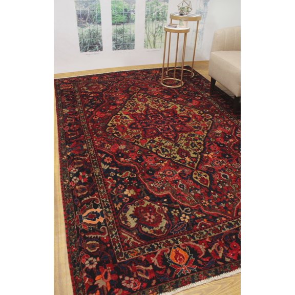 Semi Antique Tursingu Rust/Blue Rug, 6'7" x 9'10"