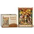 thumbnail image 4 of Strucwood DIY Book Nook Kit Puppet Theater Wooden Puzzles with LED Dust Cover,3D Crafts Hobbies,Gifts for Adults（SQ-33）, 4 of 9