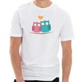 thumbnail image 3 of Plus Size Owl Love Couple Cotton Short Sleeve Graphic Shirt - White XL, 3 of 4