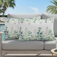 thumbnail image 5 of Set of 2 Green Eucalyptus Leaves Pillow Covers 12x20 Inch, Watercolor Spring Botanical Decorative Throw Pillow Cases Cotton Cushion Covers for Sofa Couch Bed Living Room Bedroom Home Decor, 5 of 9