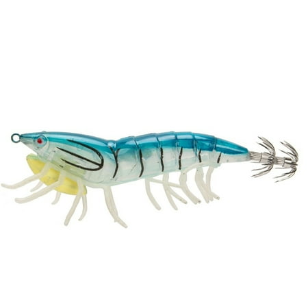 Manyache Luminous Shrimp Bait Fishing Lure with Sharp Hook Realistic Vibrant Color Compact Size Shrimp Squid Jig Lure Fishing Supplies