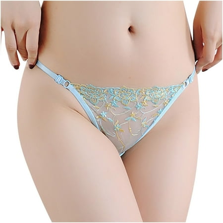 AnuirheiH Women Sexy Lingerie Flower Print Seamless Lace Briefs Panties Thong Underwear Clearance