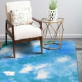 thumbnail image 4 of My Magic Carpet 5'x7' Machine Washable Non-Slip Dining Living Room Area Rug - Watercolor Aqua Blue, 4 of 6