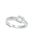 thumbnail image 4 of White Cubic Zirconia Round Wedding Ring .925 Sterling Silver Band Jewelry Female Male Unisex Size 5, 4 of 4
