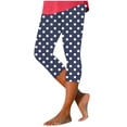 thumbnail image 3 of AnuYalue Polka Dots Capri Pants for Women High Waisted Yoga Pant Summer Leggings Stretchy Athletic Cropped Pants, 3 of 6