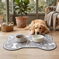 thumbnail image 4 of Diatomite Stone Pet Feeding Mat for Dog & Cat, Absorbent Bone Shaped Non-Slip Dog Food Mat, 4 of 7