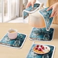 thumbnail image 5 of Blue Teal Spring Floral Pot Holders for Kitchen Heatproof Potholder, 2 Pack Modern Botanical Oil Painting Art Hot Pads Multipurpose Oven Pads Cloth Potholders Trivet for Cooking and Baking, 5 of 8