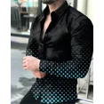 thumbnail image 1 of Camisa social de lujo para hombre, camisa con botones de solapa, camisa tipo cárdigan de manga larga con estampado de patrón irregular, camisa de calle para hombre para club de baile, 1 of 6