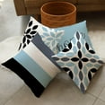 thumbnail image 2 of Light Blue Throw Pillows Covers for Bed Set of 4 Geometric Sky Blue Abstract Decorative Throw Pillow Case Outdoor Square Linen Cushion Cover 18 x 18 inch for Living Room Couch Sofa Home Decor, 2 of 6