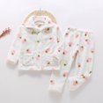 thumbnail image 2 of Toddler Baby Girl Pajama Set Toddler Baby Boys Girls Keep Warm Pajamas Flannel Nightwear Sleepwear Boys Long Sleeve Sleepwear 2 Piece Pjs Set, 2 of 4