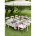 thumbnail image 4 of Outdoor Tablecloth with Umbrella Hole for Patio/Picnic/Party/Camping, Spring Waterproof Table Cloth Rectangle Table Cover Washable, Farmhouse Retro Truck Botanical Rose Butterfly (54"x 80"), 4 of 8