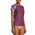 thumbnail image 4 of Time and Tru Women's Short Sleeve Rash Guard Swim Cover Up, 4 of 6