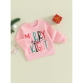 thumbnail image 3 of Bslissey Toddler Baby Girl Boy Christmas Sweatshirt Long Sleeve Colorful Letter Print Hoodie Infant Crew Neck Pullovers Fall Winter Casual Daily Tops 6M 12M 18M 24M 3T, 3 of 9