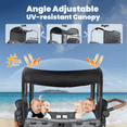 thumbnail image 4 of TouHeart Wagon Stroller for 4 Kids with Canopy, Removable Seats, 5-Point Harness, Gray, 4 of 9