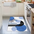 thumbnail image 3 of Entryway Rug 2'x3', Boho Middle Century Kitchen Runner Rugs Non-Slip Carpet Mats, Abstract Blue Geometric Botanical Bedside Rugs Runners Washable Floor Carpet for Bathroom Laundry Room, 3 of 8