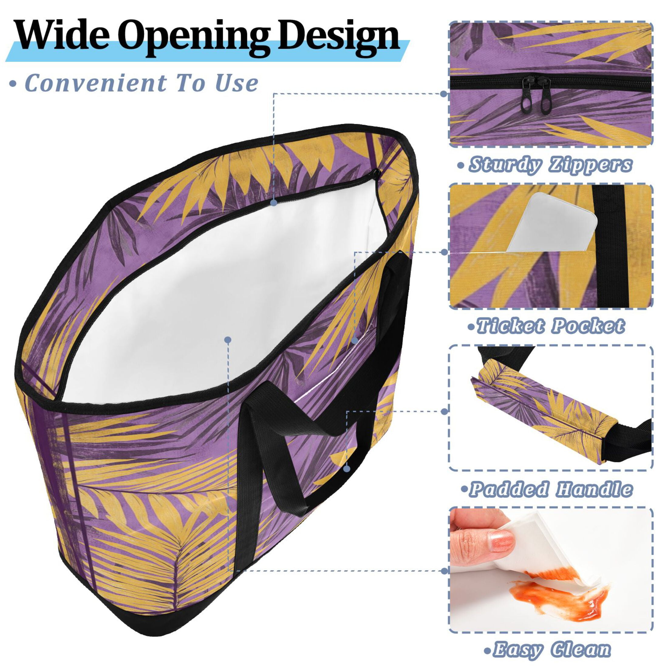 Large Hand-held Ice Pack Picnic Bag Insulation and Refrigeration Suitable for Shopping Picnics and Camping Super Cool Yellow Leaf