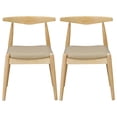 thumbnail image 3 of Christopher Knight Home Mid-Century Modern Faux Leather Dining Chairs Set of 2, Natural+Light Gray, 3 of 8