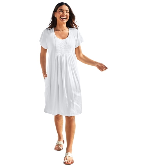 Swim 365 Women's Plus Size Box-Pleat Cover Up