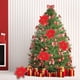 thumbnail image 5 of Wosthever Paño árbol de Navidad decorativo flor falsa moda brillante hogar jardín fiesta Artificial Festival flores Decoración Kits de decoración para fiestas rojo navideño, 5 of 6