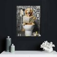thumbnail image 4 of JRXY Golden Retriever Canvas Wall Art Black and White Funny Pictures Farmhouse Bathroom Wall Decor Dog Sitting in Toilet Painting for Toilet Bathroom Dog Artwork Framed 12x16 in, 4 of 4