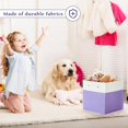 thumbnail image 6 of 13 x 13 Inch Fine Linen Storage Bins with Handles，Fabric Cube Boxs，Collapsible Basket Organizers for Shelves for Home, Closet Drawers (White/Purple-6 Pack), 6 of 14