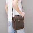 thumbnail image 2 of Bolso bandolera de piel auténtica para hombre, estilo vintage, de piel de Caballo Loco, multifuncional, de piel de vaca, 2 of 4